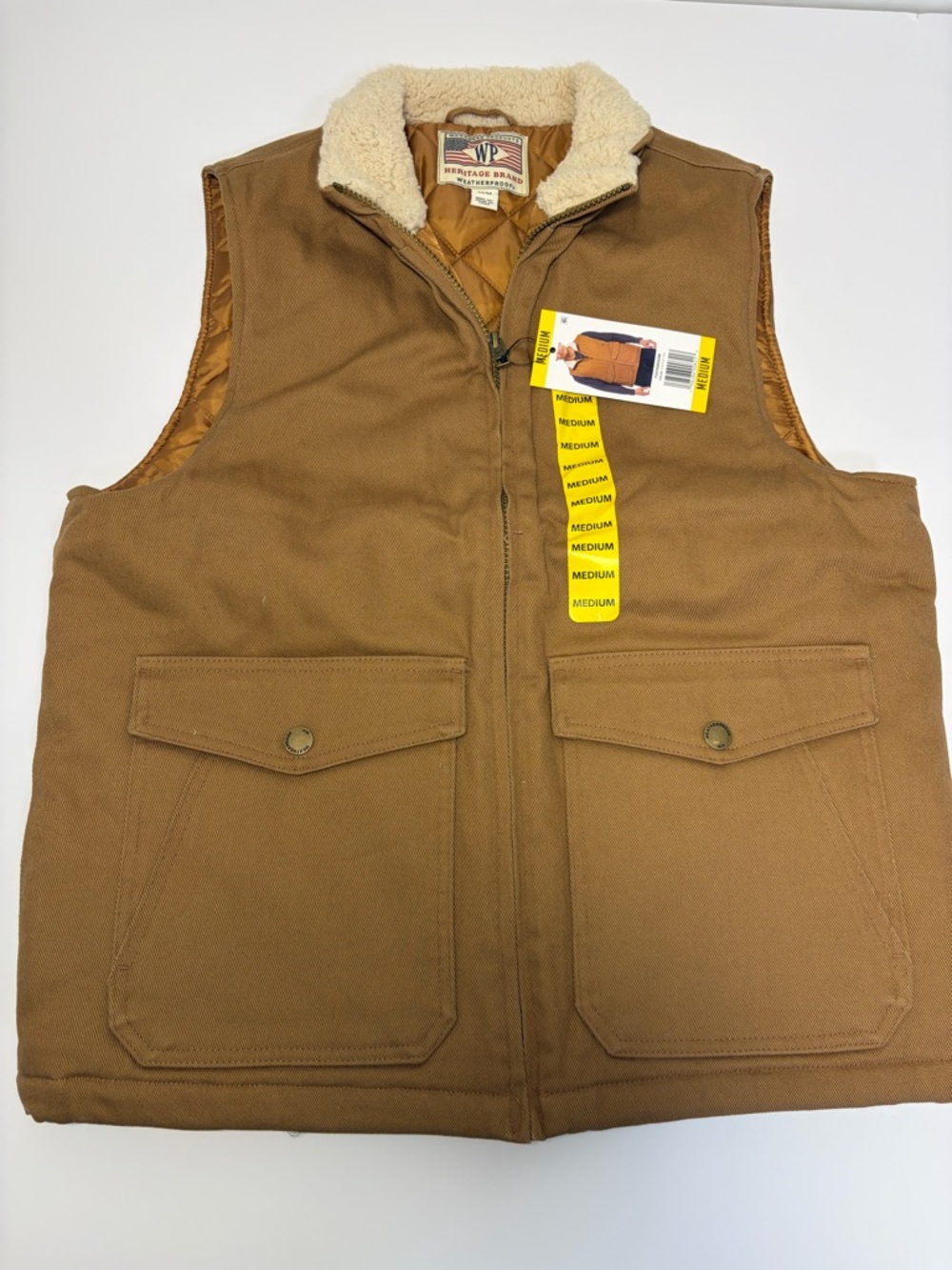 Men's Sherpa-Lined Brown Work Vest
